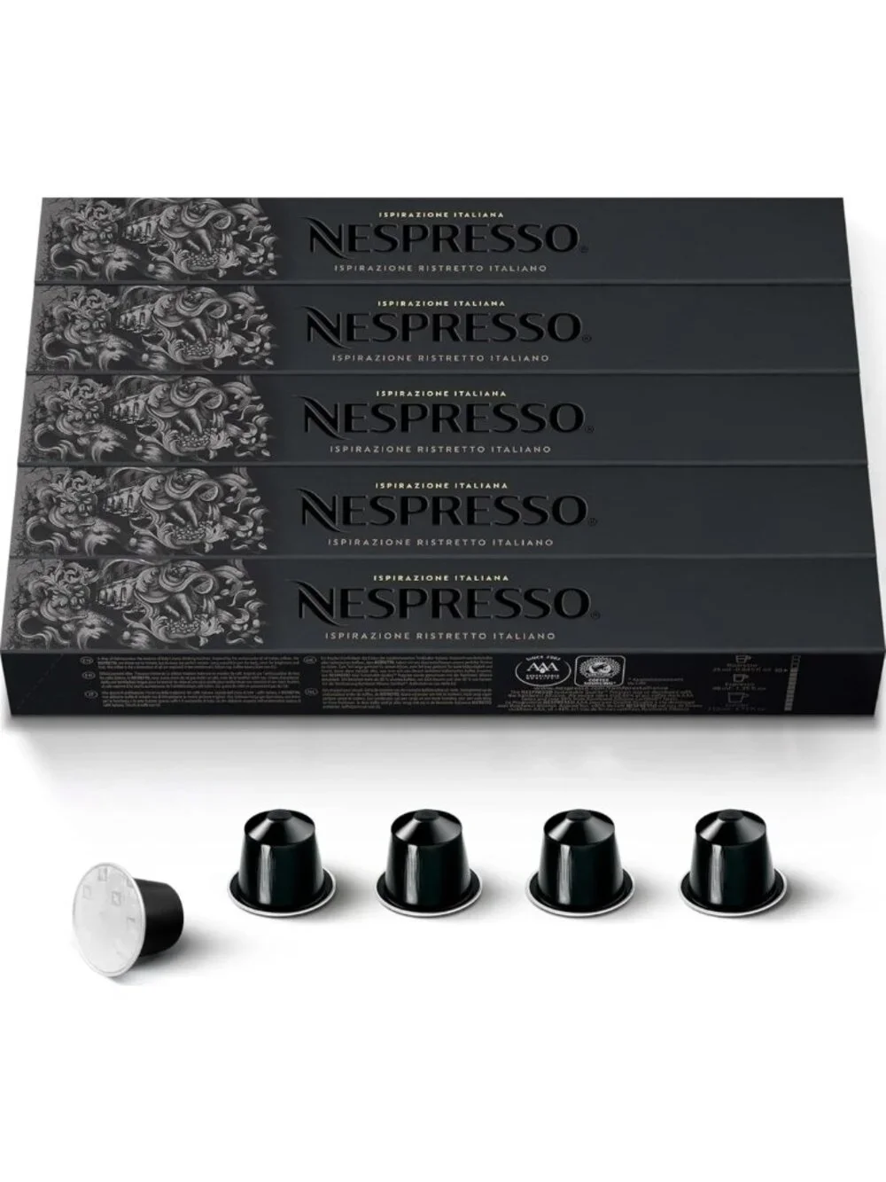 Dark Roast Espresso Pods - 50-Count Ristretto Italiano Coffee Capsules Pack